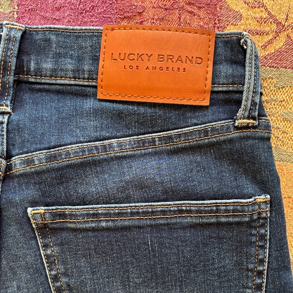 Lucky Brand Mid Rise Skinny Ava Dark Blue Denim Pants, size 4